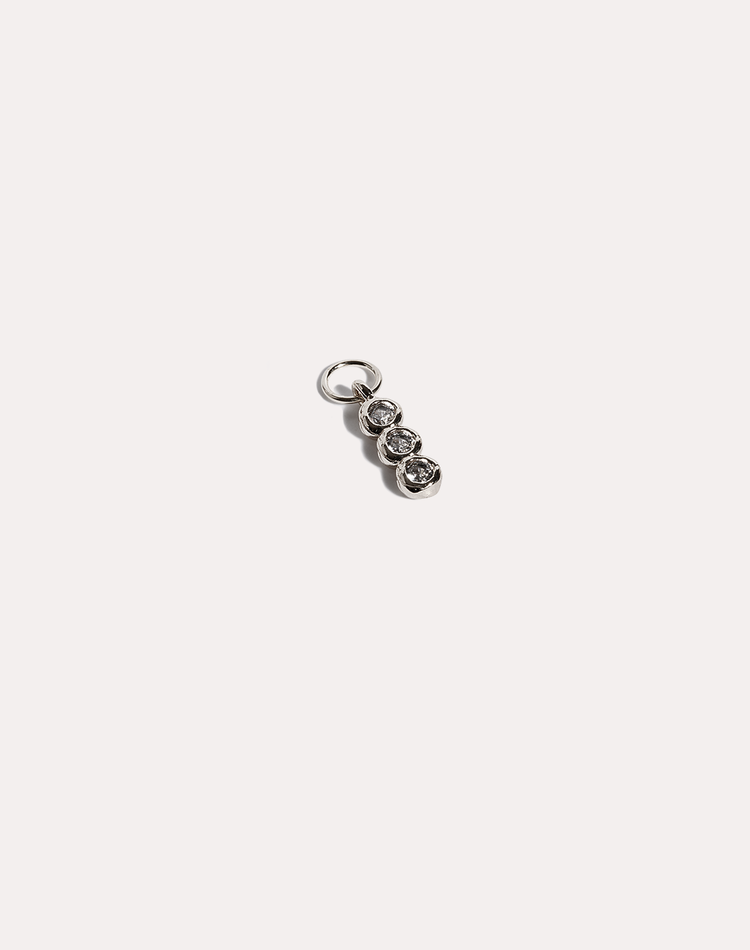 Diamond Trio Earring Charm in Silver